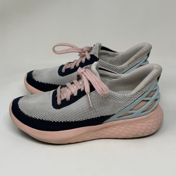 Kizik Athens Bahama Womens 6.5 White Pink Knit Slip On Handsfree Shoes - Picture 2 of 16